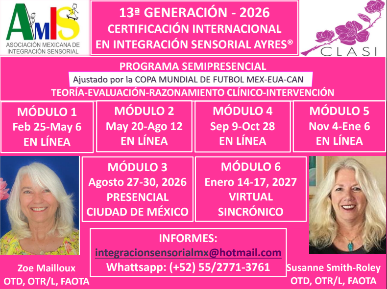 Certificación Internacional en Integración Sensorial Ayres®. 2026